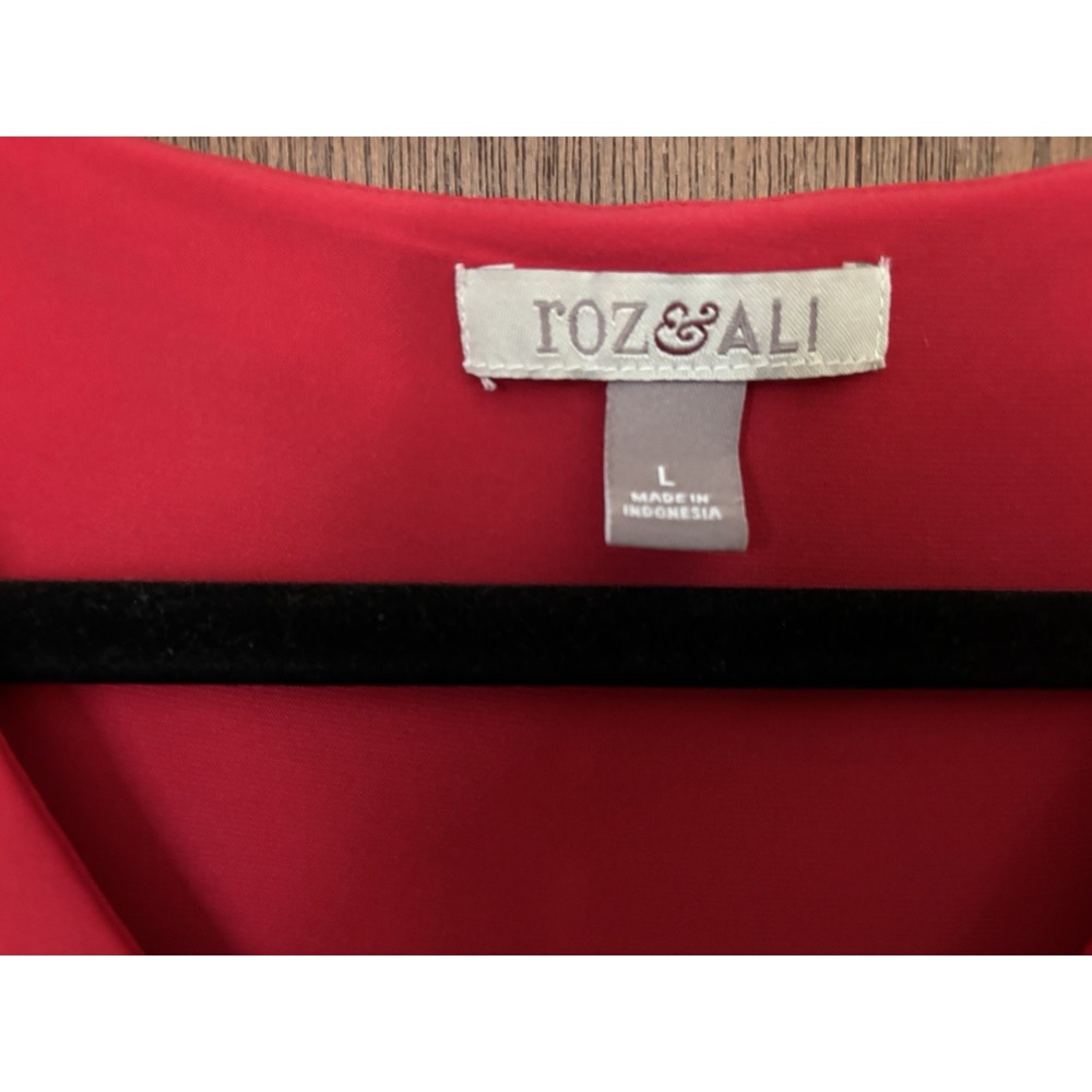roz & Ali Size L Red Tank Top (A207) - Picture 2 of 4